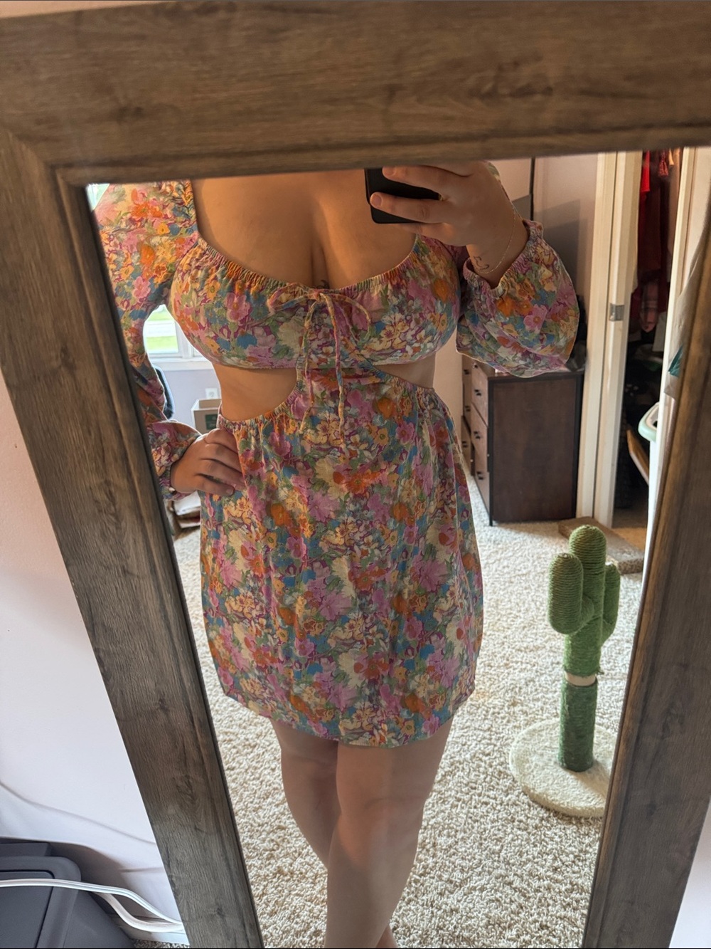 wild fable Multicolor Floral Cutout Mini Dress